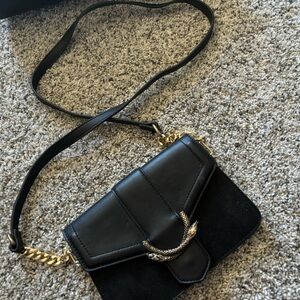 Topshop black crossbody with snake hardware